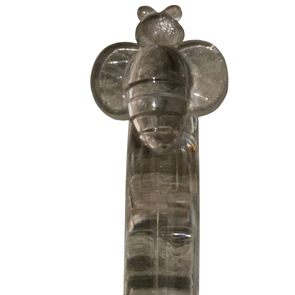 Honeycimb Honey Jar With Lid & Bee Dipper Clear Plastic